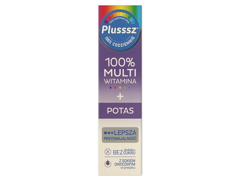 Plusssz 100% Multiwitamina + Potas, tabletki musujące