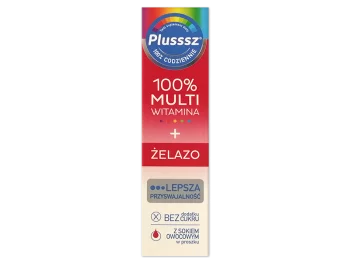 Zdjęcie produktu Plusssz 100% Multiwitamina + Żelazo, tabletki musujące