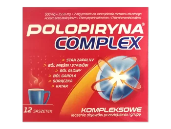 Zdjęcie produktu Polopiryna Complex, saszetki, 500 mg+15,58 mg+2 mg