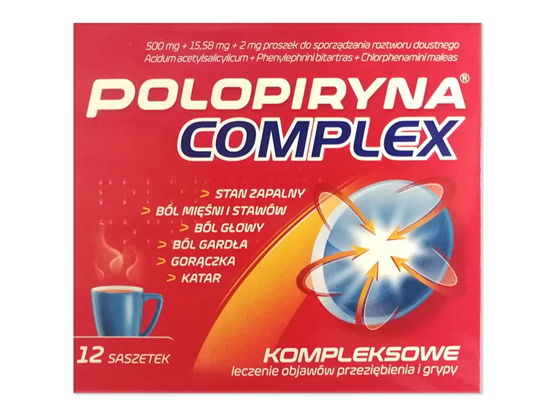 Zdjęcie Polopiryna Complex, saszetki, 500 mg+15,58 mg+2 mg