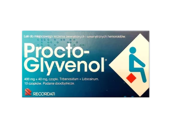 Zdjęcie produktu Procto-Glyvenol, czopki, 400 mg+40 mg