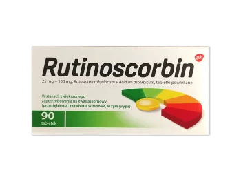 Zdjęcie produktu Rutinoscorbin, tabletki powlekane, 100 mg+20 mg