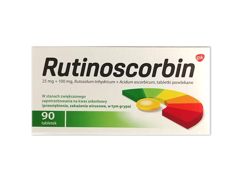 Zdjęcie Rutinoscorbin, tabletki powlekane, 100 mg+20 mg