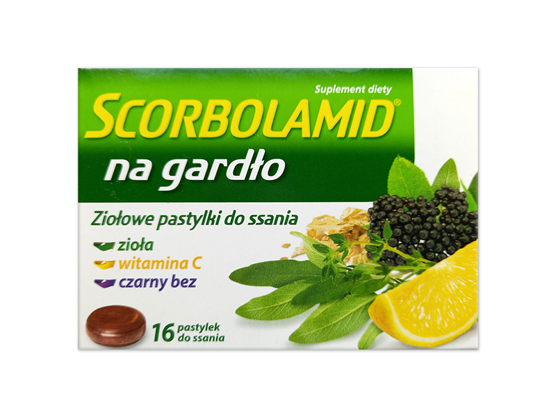 Scorbolamid na gardło, pastylki do ssania