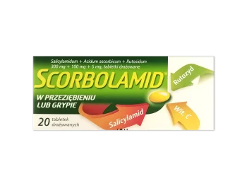 Zdjęcie produktu Scorbolamid, tabletki drażowane, 300 mg+100 mg+5 mg