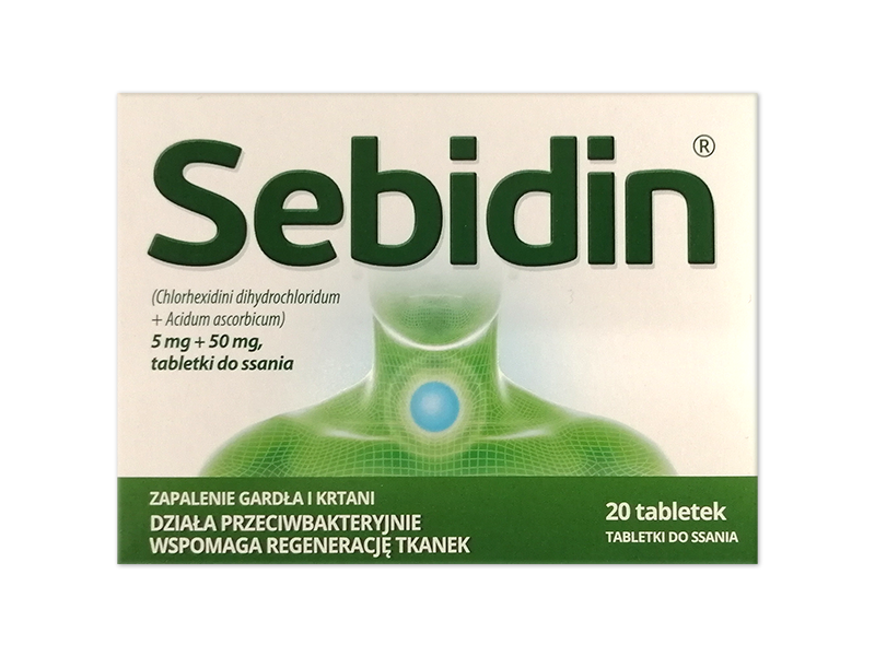 Sebidin, tabletki do ssania, 5 mg+50 mg