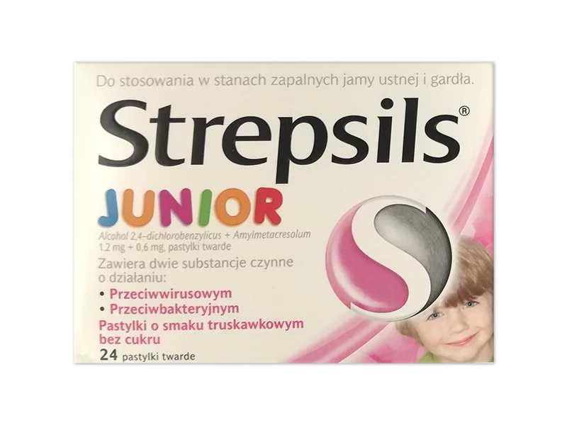 Zdjęcie Strepsils Junior, pastylki do ssania, 1,2 mg+0,6 mg