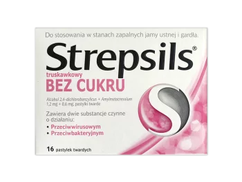 Zdjęcie produktu Strepsils bez cukru, pastylki do ssania, 1,2 mg+0,6 mg