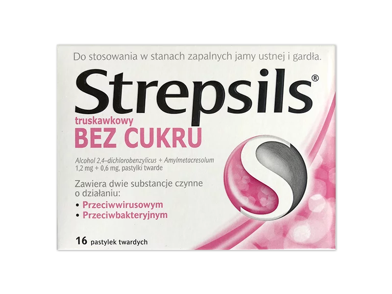 Zdjęcie Strepsils bez cukru, pastylki do ssania, 1,2 mg+0,6 mg