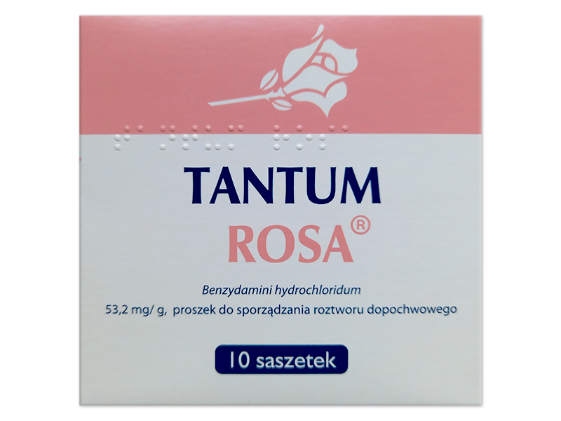 Tantum Rosa, proszek do sporządzania roztworu dopochwowego, 53,2 mg/g