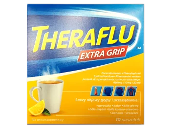 Zdjęcie produktu Theraflu Extra Grip, saszetki, 650 mg+10 mg+20 mg