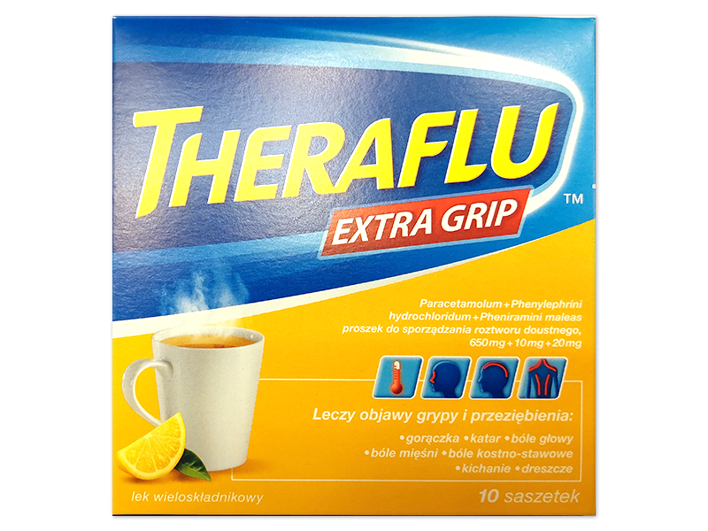 Theraflu Extra Grip, saszetki, 650 mg+10 mg+20 mg