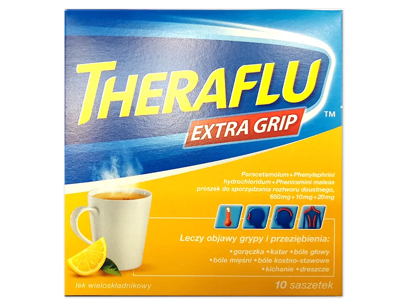 Zdjęcie Theraflu Extra Grip, saszetki, 650 mg+10 mg+20 mg