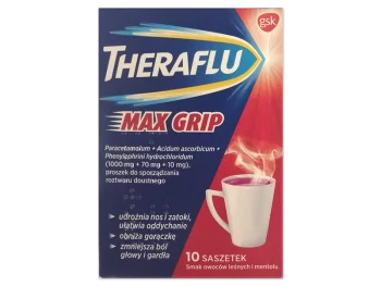 Zdjęcie produktu Theraflu Max Grip, saszetki, 1000mg+70mg+10mg