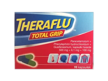 Zdjęcie produktu Theraflu Total Grip, kapsułki twarde, 500 mg+6,1 mg+100 mg