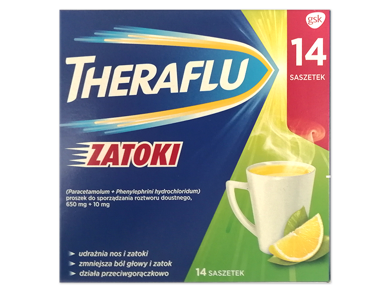 Theraflu Zatoki, saszetki, 650 mg+10 mg