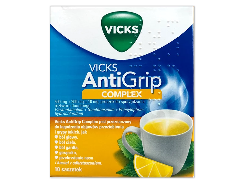 Zdjęcie Vicks AntiGrip Complex, saszetki, 500 mg+200 mg+10 mg