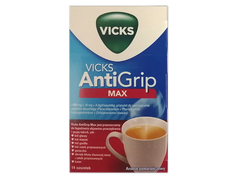 Zdjęcie Vicks AntiGrip Max, saszetki, 1000 mg+15,58 mg+4 mg