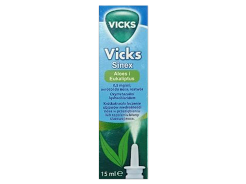 Vicks Sinex Aloes i Eukaliptus, aerozol do nosa, 0,5 mg/ml