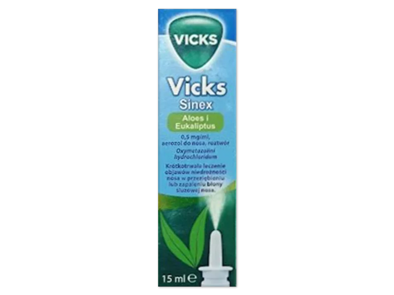 Zdjęcie Vicks Sinex Aloes i Eukaliptus, aerozol do nosa, 0,5 mg/ml