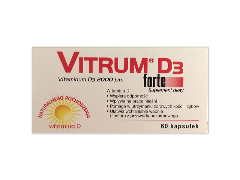 Vitrum D3 Forte, kapsułki, 2000 j.m.