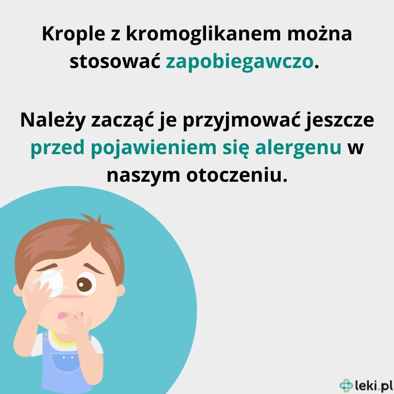 Krople do oczu z kromoglikanem na alergię.