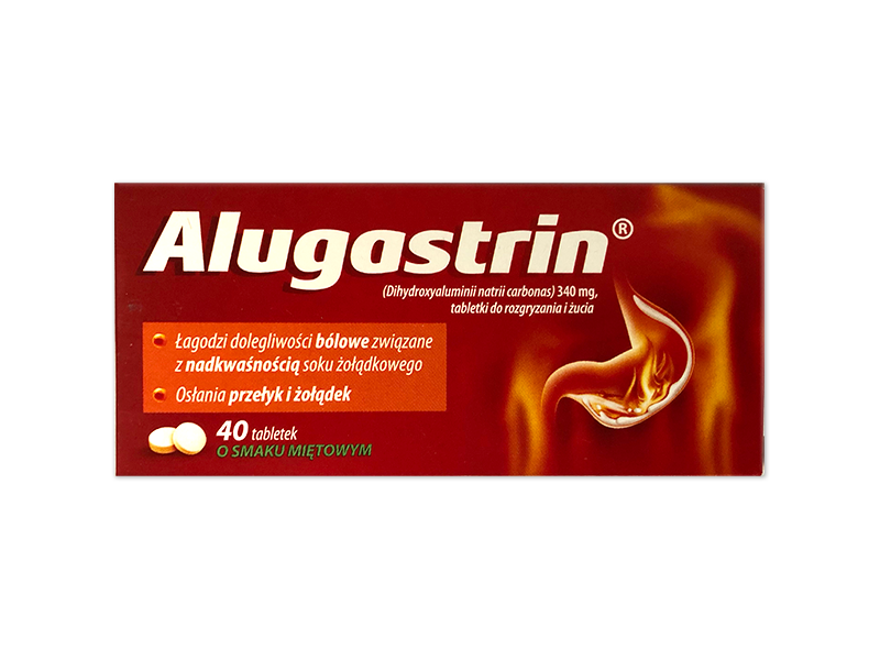 Alugastrin, tabletki do rozgryzania i żucia, 340 mg