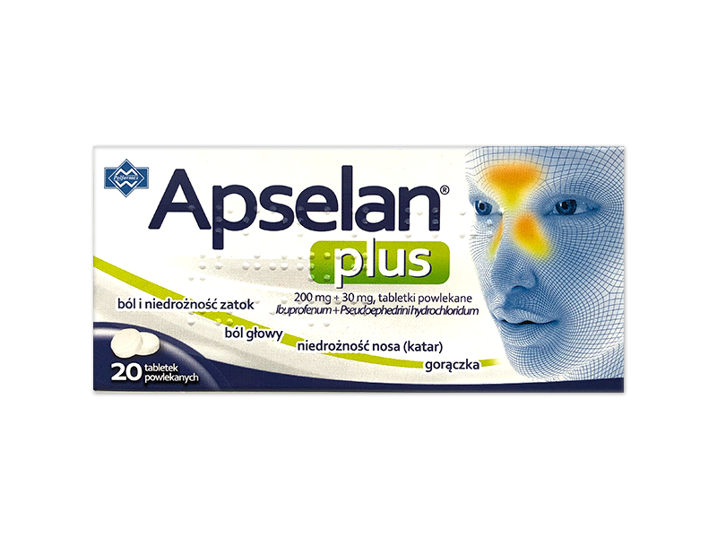 Apselan Plus, tabletki powlekane, 200 mg + 30 mg