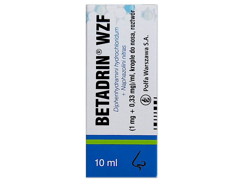 Betadrin WZF, krople do nosa, 1 mg+0,33 mg/1 ml