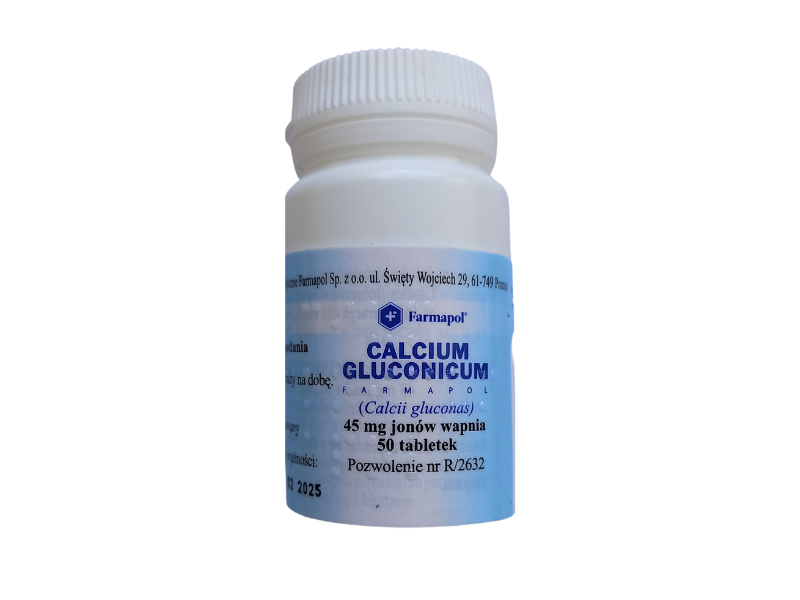 Calcium gluconicum Farmapol, tabletki, 45 mg