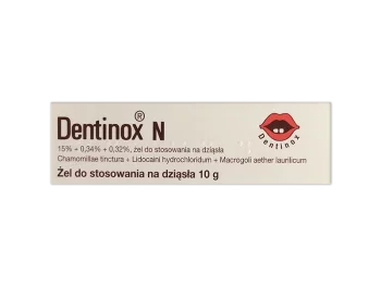 Zdjęcie produktu Dentinox N, żel do jamy ustnej, 150 mg + 3,4 mg + 3,2 mg/g