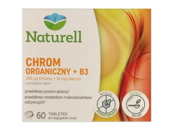 Zdjęcie produktu Naturell Chrom Organiczny + B3, tabletki do ssania, 200 µg+16 mg