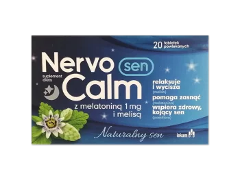 Zdjęcie produktu NervoCalm Sen z melatoniną i melisą, tabletki powlekane