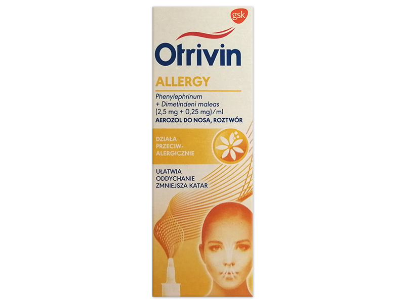 Otrivin Allergy, aerozol do nosa, 2,5 mg+0,25 mg