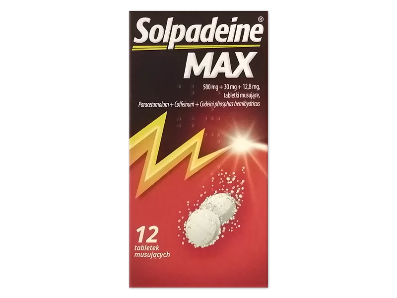 Zdjęcie Solpadeine Max, tabletki musujące, 500 mg+30 mg+12,8 mg