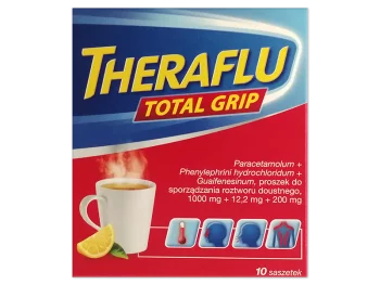 Zdjęcie produktu Theraflu Total Grip, saszetki, 1000 mg+10 mg+200 mg