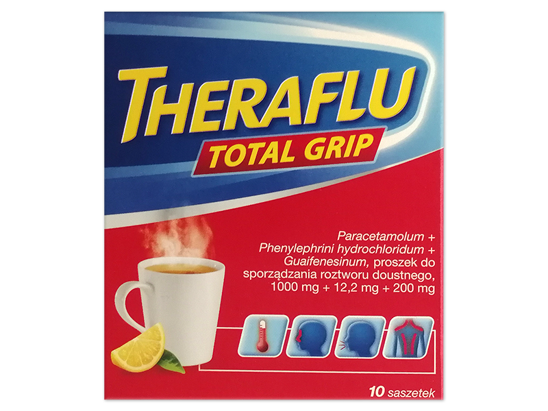 Theraflu Total Grip, saszetki, 1000 mg+10 mg+200 mg