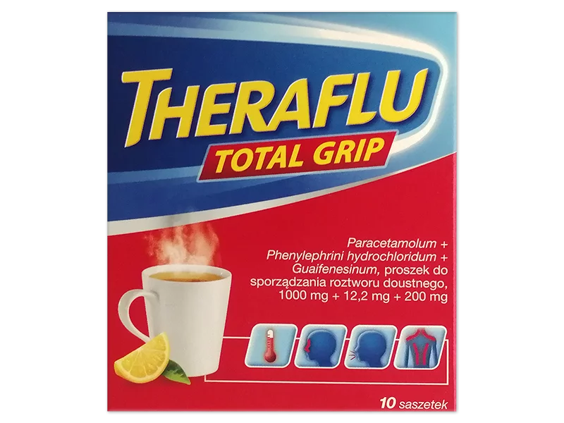 Zdjęcie Theraflu Total Grip, saszetki, 1000 mg+10 mg+200 mg