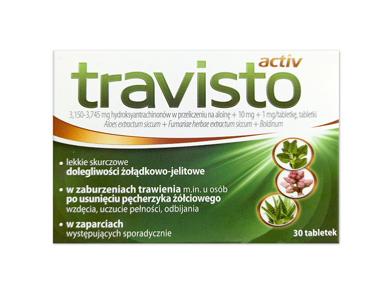 Travisto activ, tabletki, 0,015g+0,01g+1mg