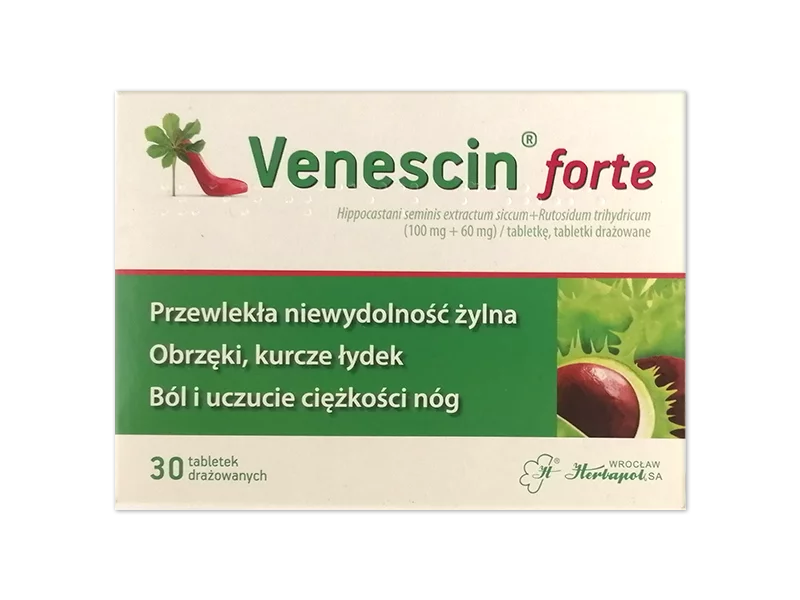 Zdjęcie Venescin Forte, tabletki drażowane, 100mg+60mg