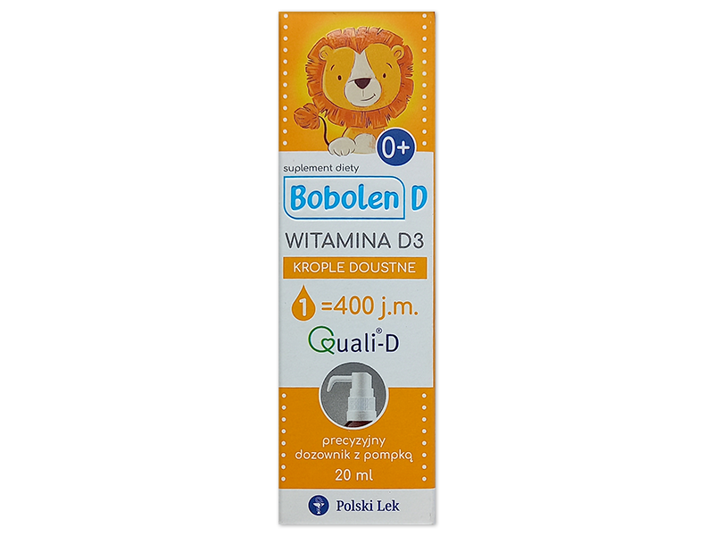 Bobolen Witamina D3, krople, 400 j.m.