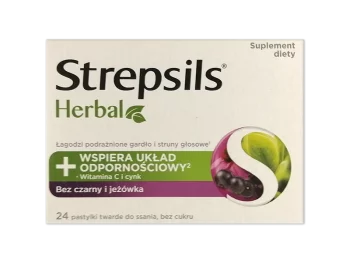 Zdjęcie produktu Strepsils Herbal, czarny bez i jeżówka, pastylki do ssania