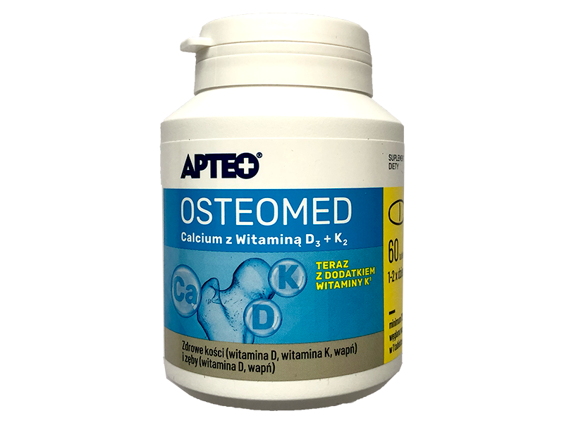 Apteo Osteomed Calcium z Witaminą D3, tabletki, 500 mg+ 5 µg