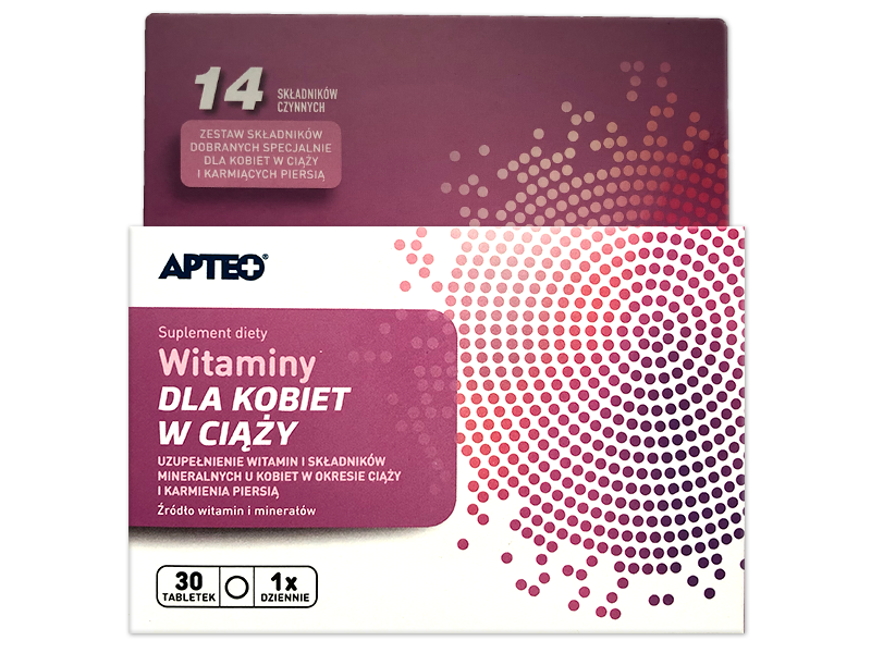 Apteo Witaminy dla kobiet w ciąży, tabletki