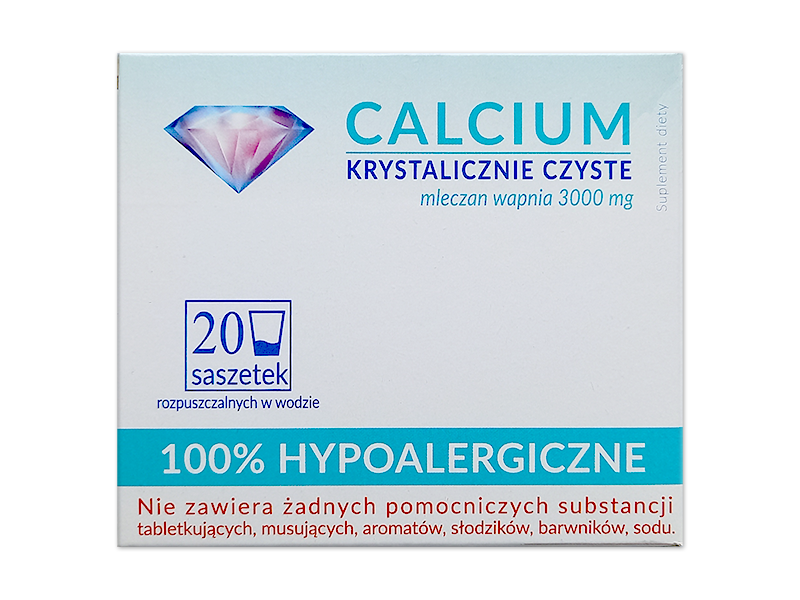 Calcium Krystalicznie Czyste, proszek w saszetkach