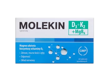 Zdjęcie produktu Molekin D3+K2+MgB6, tabletki powlekane