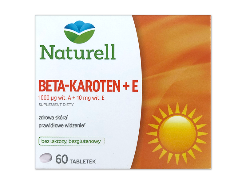 Naturell Beta-Karoten + E, tabletki, 10mg+1mg