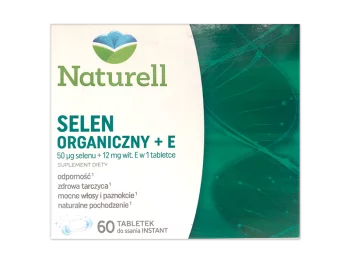 Zdjęcie produktu Naturell Selen Organiczny + E, tabletki do ssania, 50µg+12mg