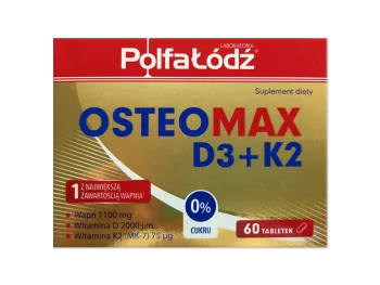 Zdjęcie produktu OsteoMax D3+K2, tabletki, 550mg+25µg+37,5µg