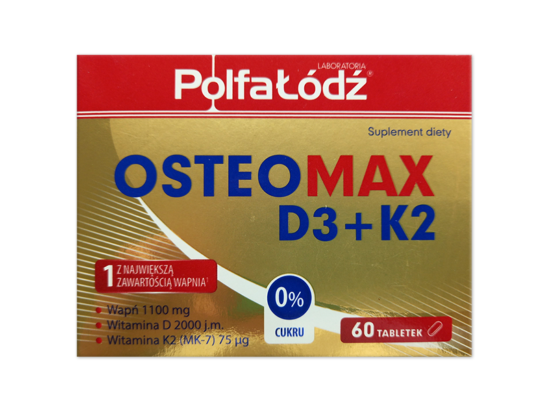 OsteoMax D3+K2, tabletki, 550mg+25µg+37,5µg